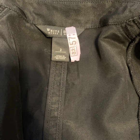 Short Sleeve Black Ruffled White House Black Market Dress Jacket Women's 2 - Picture 9 of 10